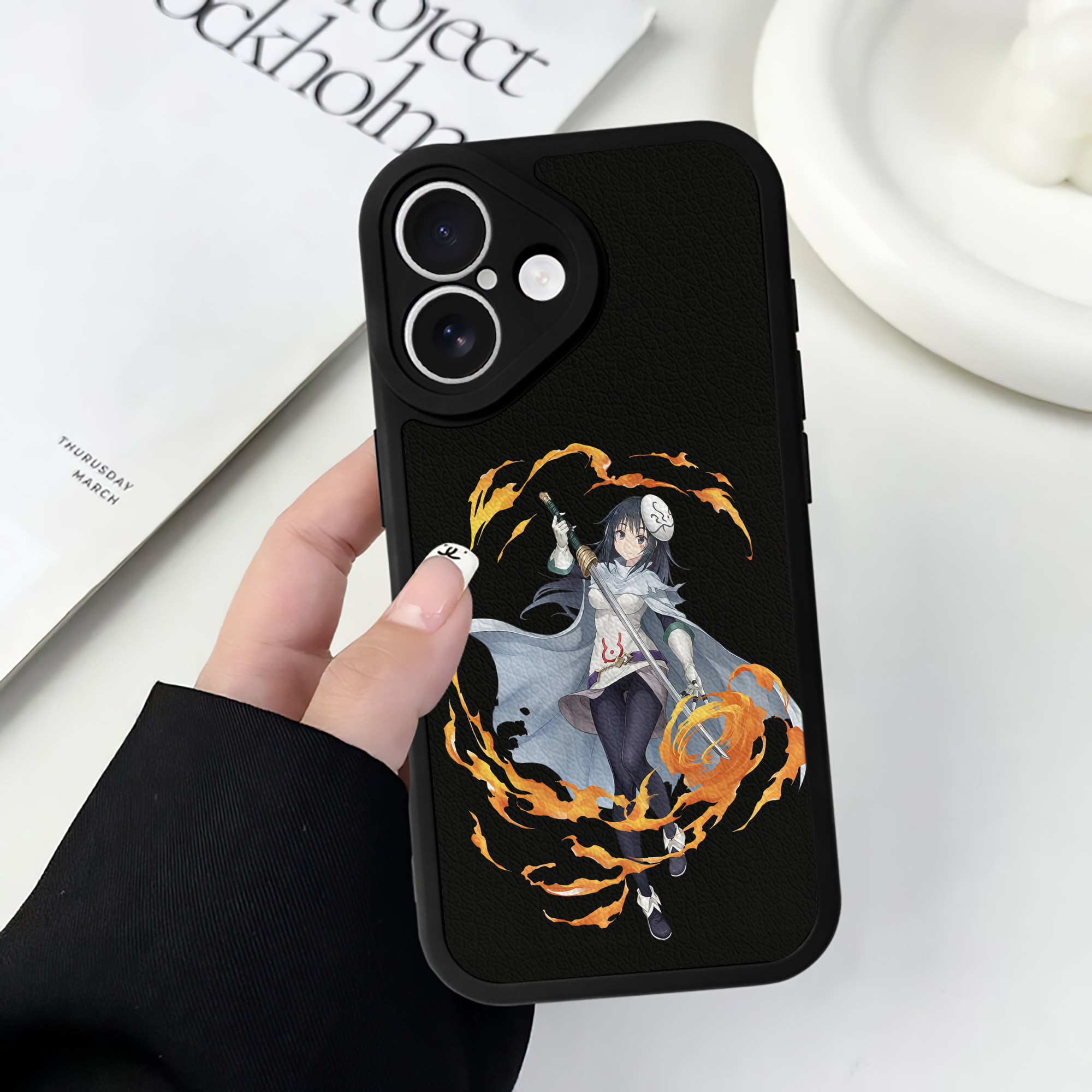 （画像用） 転スラ Regarding Reincarnated to Slime 【iPhone 16シリーズ対応】シリコンスマホケース（レザー調） 材質：シリコン